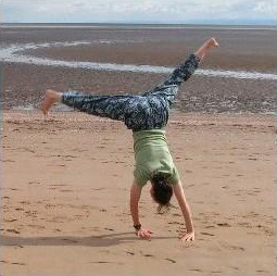 acrobatics on the beach